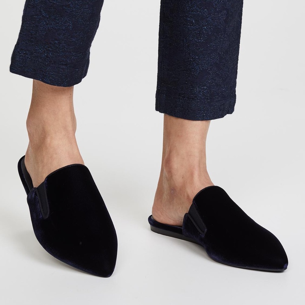 Jenni Kayne Black Velvet Mules